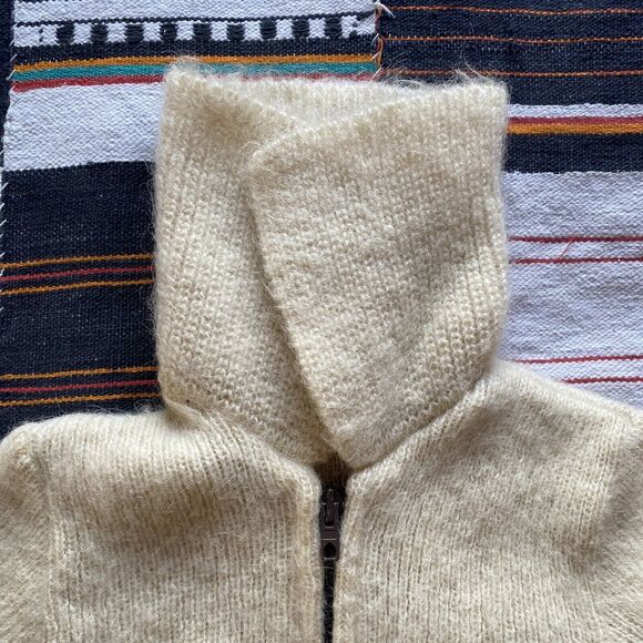 Vintage 70’s Icelandic Wool Kids Unisex Zip Up Sweater. Collar. Size 8. - Picture 11 of 12